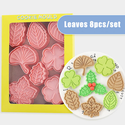 8 tk joonisfilmi puuviljaküpsise reljeefvorm 3D glasuuriga plastmassist küpsisepressi vorm maasika virsiku küpsiselõikuri koogivorm