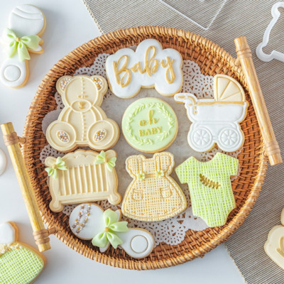 Ακρυλικό Baby Birthday Cookie BabyEmbossed Mold Fondant Pastry Sugar Craft Fondant Cookie Cutter Φόρμα ψησίματος