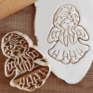 Crăciun Fericit pentru tăietor de biscuiți, ornamente pentru copaci de desene animate, omul de turtă dulce, înger, ștampila pentru fondant, consumabile pentru petrecerea de Crăciun