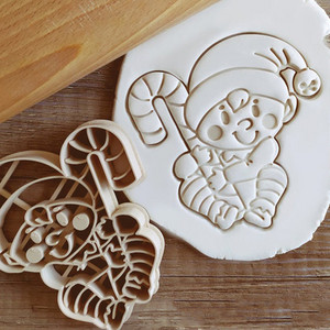 Crăciun Fericit pentru tăietor de biscuiți, ornamente pentru copaci de desene animate, omul de turtă dulce, înger, ștampila pentru fondant, consumabile pentru petrecerea de Crăciun