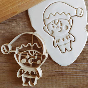 Crăciun Fericit pentru tăietor de biscuiți, ornamente pentru copaci de desene animate, omul de turtă dulce, înger, ștampila pentru fondant, consumabile pentru petrecerea de Crăciun