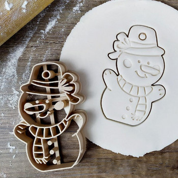 Καλά Χριστουγεννιάτικα μπισκότα Embosser Cutter Διακοσμητικά δέντρων κινουμένων σχεδίων Gingerbread Man Deer Angel Fondant Stamp Προμήθειες Χριστουγεννιάτικου πάρτι