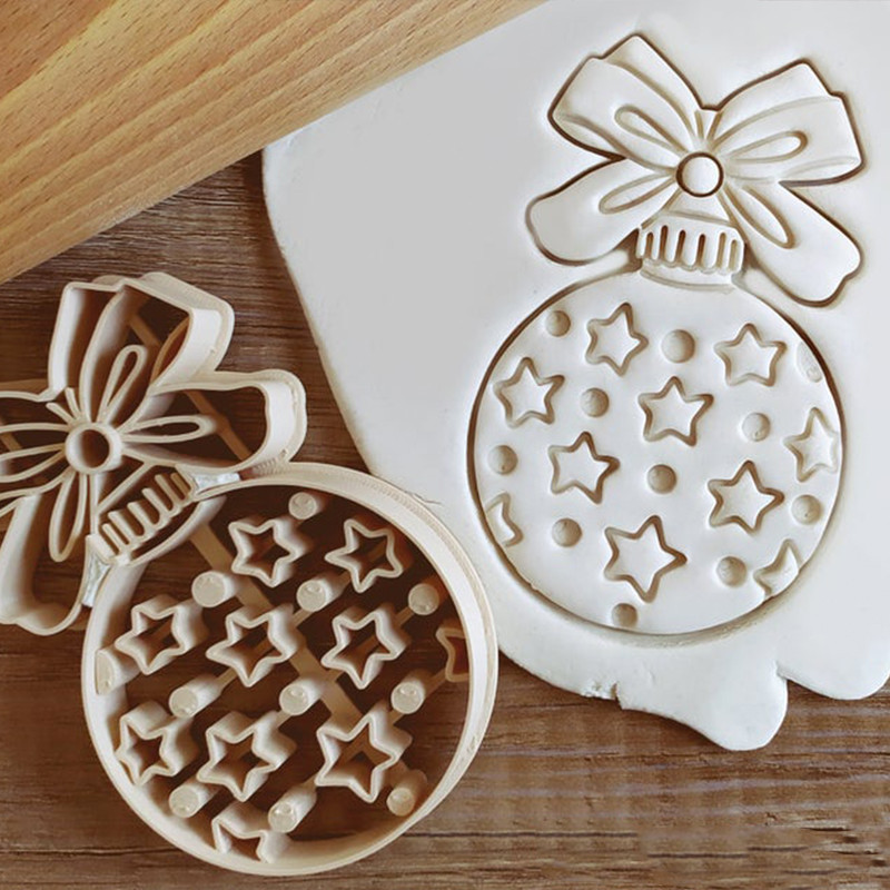 Crăciun Fericit pentru tăietor de biscuiți, ornamente pentru copaci de desene animate, omul de turtă dulce, înger, ștampila pentru fondant, consumabile pentru petrecerea de Crăciun