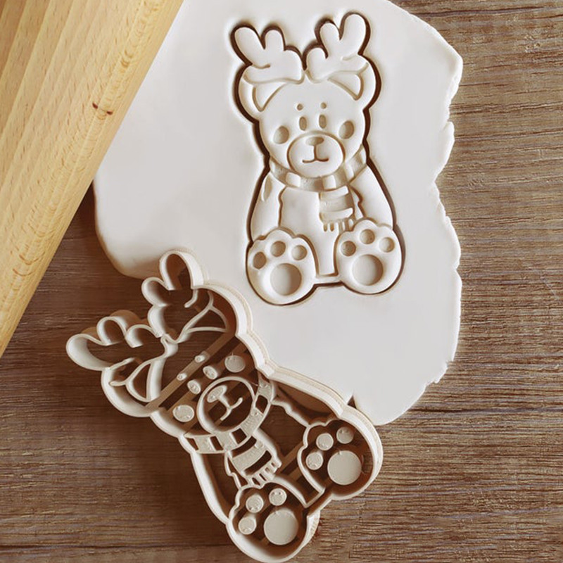 Crăciun Fericit pentru tăietor de biscuiți, ornamente pentru copaci de desene animate, omul de turtă dulce, înger, ștampila pentru fondant, consumabile pentru petrecerea de Crăciun