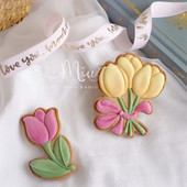 Anyák napi tulipán mintás cukormáz keksz forma süti dombornyomó penészparti fondant torta díszítő eszközök tanárnapi csokor