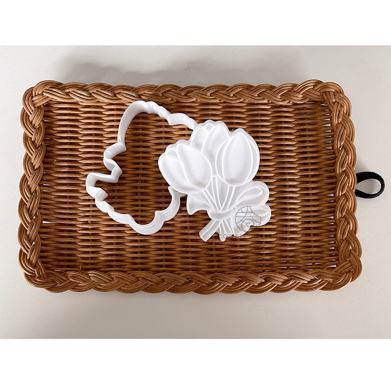 Anyák napi tulipán mintás cukormáz keksz forma süti dombornyomó penészparti fondant torta díszítő eszközök tanárnapi csokor