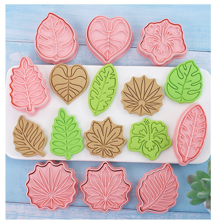 Set de tăietori pentru prăjituri Ustensile de flori Accesorii pentru copt și instrumente pentru decorarea prăjiturii Set 3d tăietori pentru patiserie, ștampile pentru biscuiți, tăietor pentru prăjituri