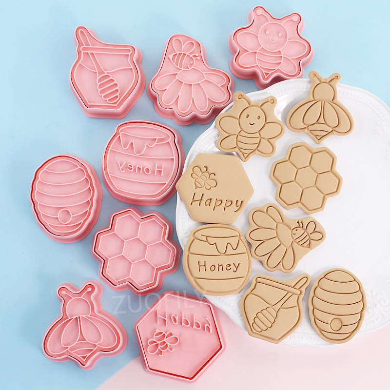 8 τμχ Βάζο μέλισσας Σάλτσα για μπισκότα Κόφτες για μπισκότα σφραγίδα φόρμα Γλυκό μέλι Σάλτσα σοκολάτας νιφάδα χιονιού τραγανή ζαχαρόπαστα Καλούπια για τούρτα Εργαλεία διακόσμησης