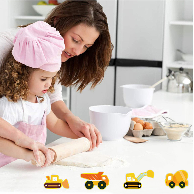 Ανοξείδωτη Μηχανική Truck Cookie Cutter Σετ εκσκαφέας Digger Bulldozer Dump Truck Candy Biscuit Fondant Cutters