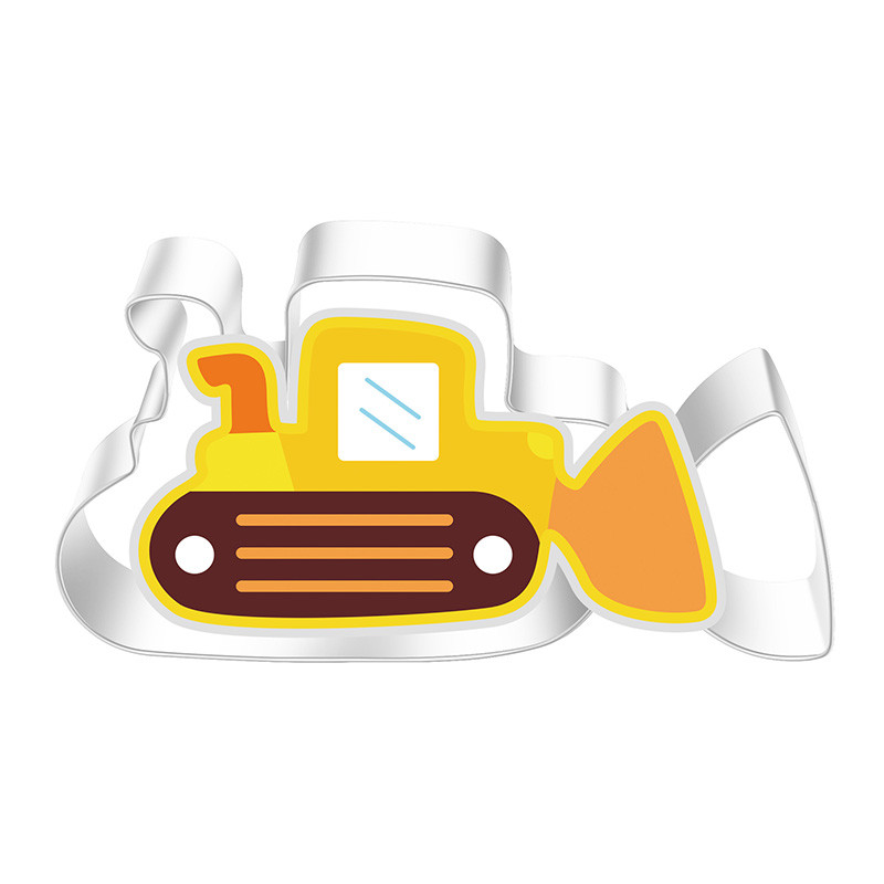 Ανοξείδωτη Μηχανική Truck Cookie Cutter Σετ εκσκαφέας Digger Bulldozer Dump Truck Candy Biscuit Fondant Cutters