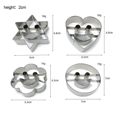 Metalni Smile set rezača za kolačiće Mini božićni kolačići Kalupi za pravljenje rezača za pečenje keksa Alati za tijesto Dodaci