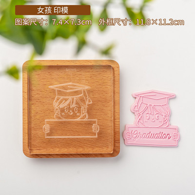 Noul sezon de absolvire 2022 tăietor de biscuiți rochie de șapcă de absolvire ștampile transparente pentru fondant băiat fată matriță pentru glazură biscuiți unelte pentru tort