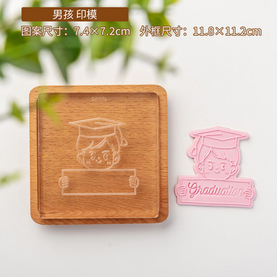 Noul sezon de absolvire 2022 tăietor de biscuiți rochie de șapcă de absolvire ștampile transparente pentru fondant băiat fată matriță pentru glazură biscuiți unelte pentru tort