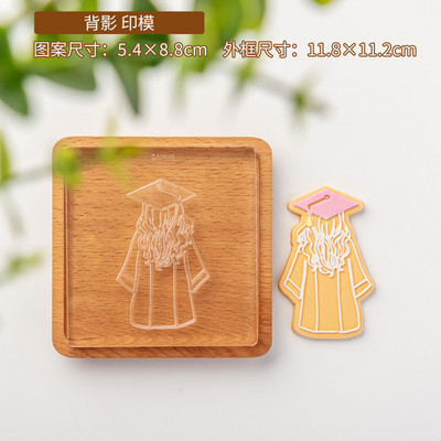 Noul sezon de absolvire 2022 tăietor de biscuiți rochie de șapcă de absolvire ștampile transparente pentru fondant băiat fată matriță pentru glazură biscuiți unelte pentru tort