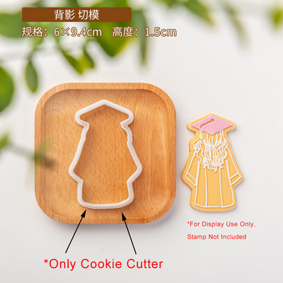 Noul sezon de absolvire 2022 tăietor de biscuiți rochie de șapcă de absolvire ștampile transparente pentru fondant băiat fată matriță pentru glazură biscuiți unelte pentru tort