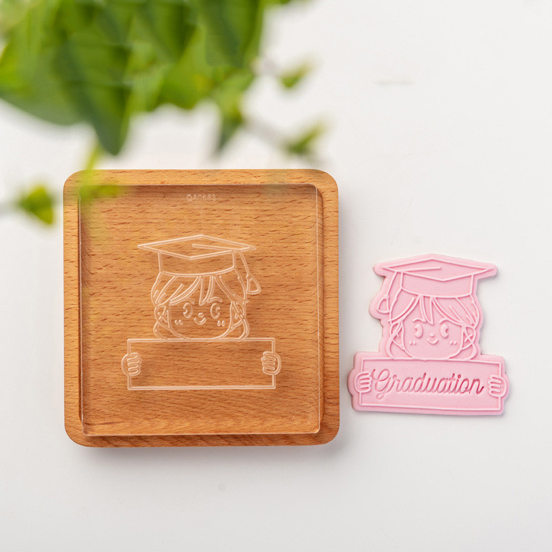 Noul sezon de absolvire 2022 tăietor de biscuiți rochie de șapcă de absolvire ștampile transparente pentru fondant băiat fată matriță pentru glazură biscuiți unelte pentru tort