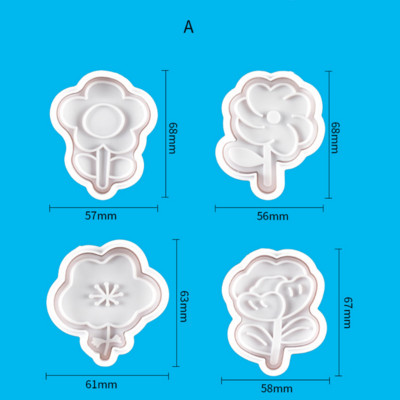 4 ΤΕΜ. Car Cookie Cutter Vehicle Plunger Cutters Φοντάν Διακοσμήσεις τούρτας με ανάγλυφο μπισκότο Φόρμα για μπισκότο παιδικού πάρτι γενεθλίων