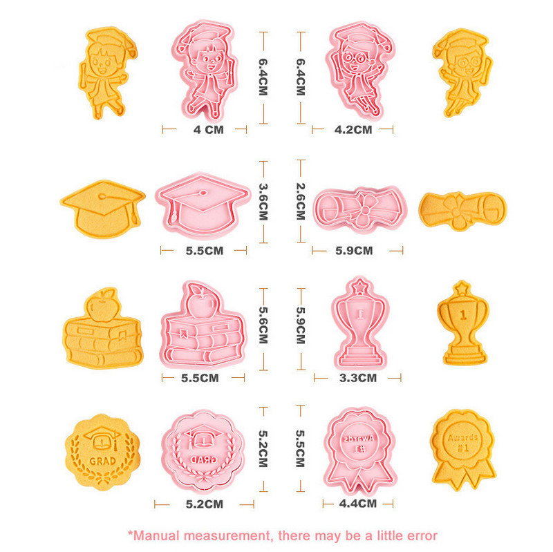 Graduation Season Themed Cookie Stamp Graduation Cap Diploma Star gown Πλακέτα Πλαίσιο ανάγλυφο καλούπι Happy Graduation Decorations