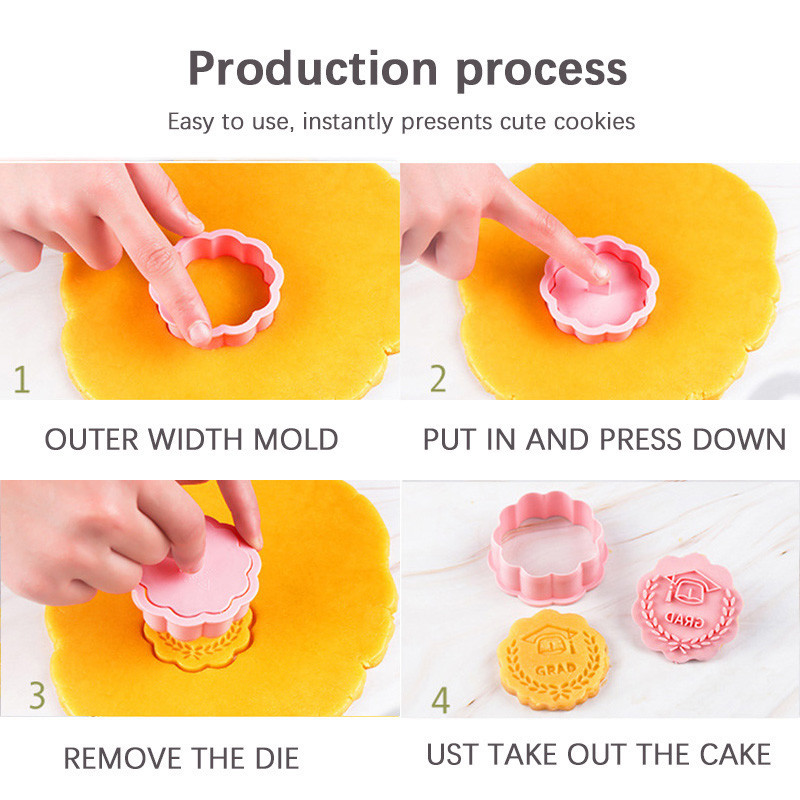 Graduation Season Themed Cookie Stamp Graduation Cap Diploma Star gown Πλακέτα Πλαίσιο ανάγλυφο καλούπι Happy Graduation Decorations