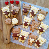 Armsa karuvormi küpsise karu templi küpsise lõikurite komplekt Fondant küpsisevormi DIY kondiitritoodete küpsetustööriista loksuti vormid küpsiste jaoks