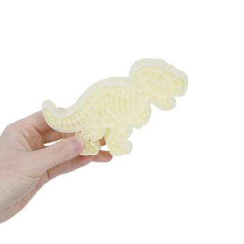 3D форми за бисквитки с динозавър Форма за щамповане на бисквити с динозавър Sugarcraft Силиконова форма за печене на десерти за декорация на торта с фондан