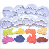 4 db járművek süti kiszúró cupcake tészta barkács dekorációs eszközök torta keksz sugarcraft sütőforma konyhai kiegészítők