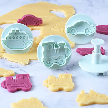 4 τεμ. οχήματα κουπ πατ μπισκότων cupcake ζαχαροπλαστικής DIY εργαλεία διακόσμησης κέικ μπισκότο ζαχαροπλαστική φόρμα ψησίματος αξεσουάρ κουζίνας
