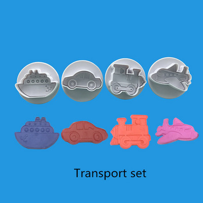 4 db járművek süti kiszúró cupcake tészta barkács dekorációs eszközök torta keksz sugarcraft sütőforma konyhai kiegészítők