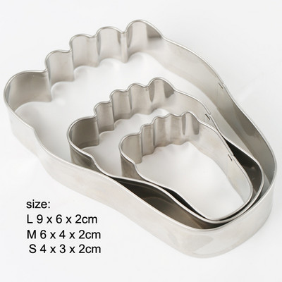 3τμχ Foot Metal Cookie Cutter, Μπισκότο, Ζαχαροπλαστική, Fondant Cutter Baby Shower Party Favor Feet Feet Child Stencil