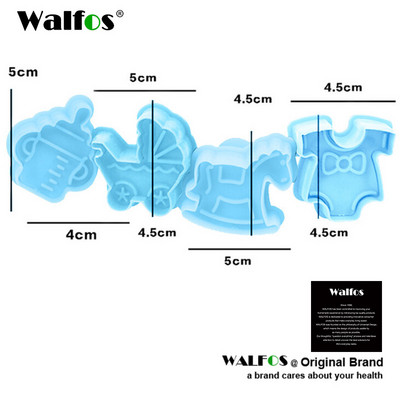 WALFOS konyhai keksz süti kivágó tészta 4 db baba típusú műanyag sütőforma dugattyú 3D bélyegző dió fondant torta díszítés
