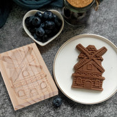 Formă pentru prăjituri Cutter din lemn pentru decorare pentru prăjituri Forme pentru prăjituri pentru turtă dulce Presă 3D pentru embosare pentru prăjituri Mucegai pentru copt Accesorii pentru copt