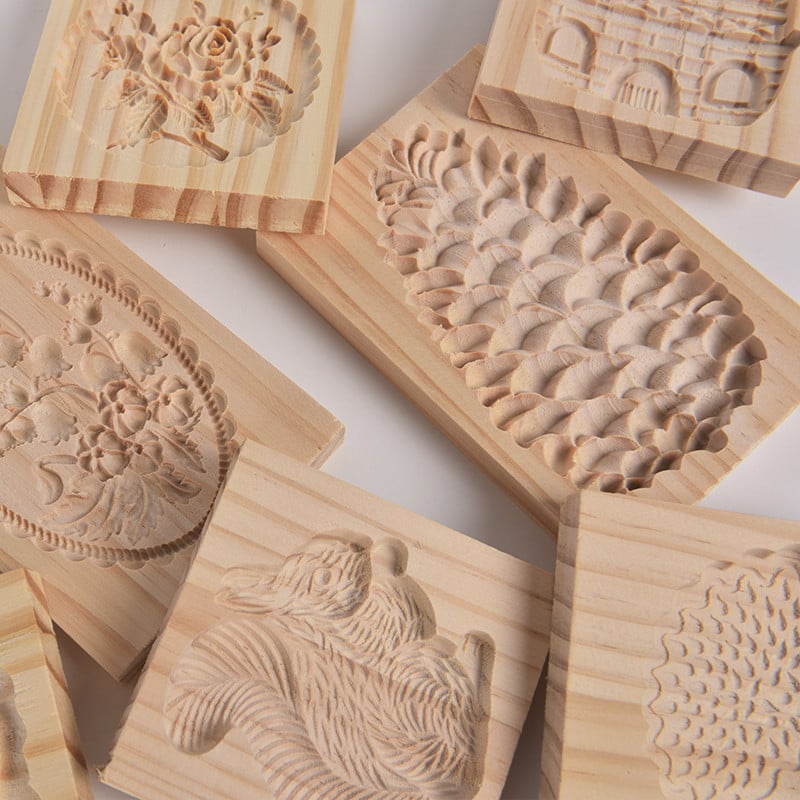 Formă pentru prăjituri Cutter din lemn pentru decorare pentru prăjituri Forme pentru prăjituri pentru turtă dulce Presă 3D pentru embosare pentru prăjituri Mucegai pentru copt Accesorii pentru copt