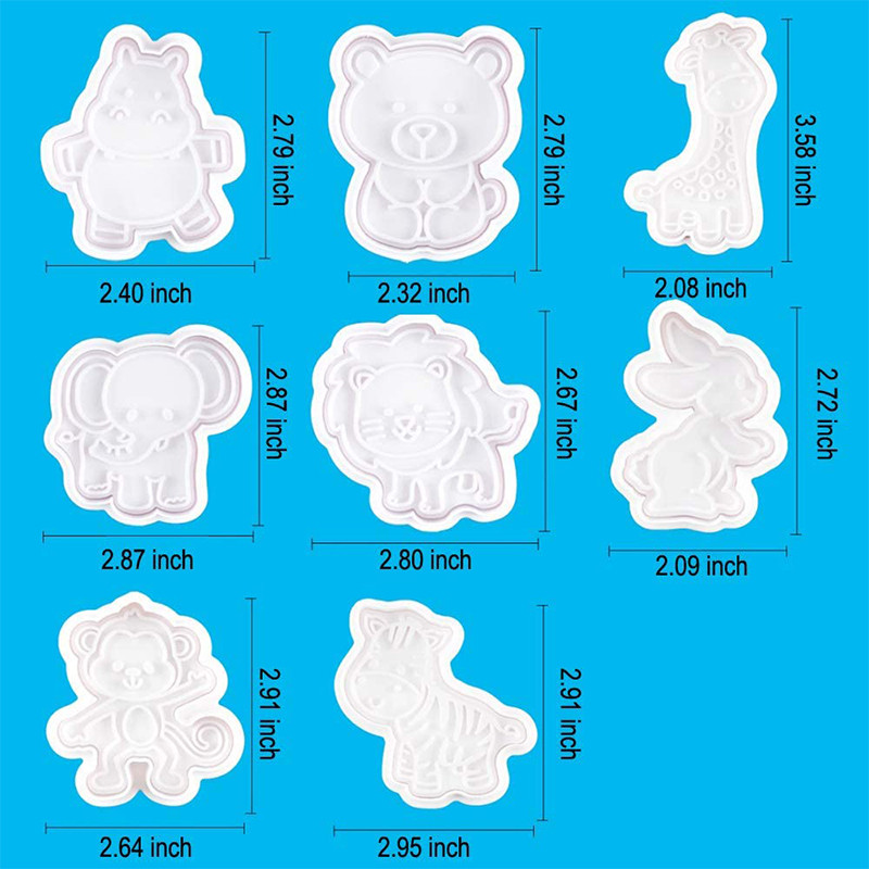 4 bucăți/set mucegai pentru biscuiți din plastic pentru animale DIY, instrumente pentru decorarea prăjiturii, tăietor de biscuiți, ștampilă pentru fondant
