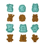 6 τεμ./σετ Cartoon Monster Cookie Cutter Plunger Biscuit Stamp DIY Cake Decorating Tool Christmas Fondant Προμήθειες ψησίματος