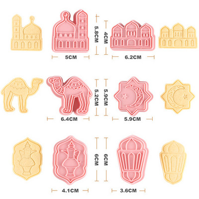 6 τεμ./σετ Cartoon Monster Cookie Cutter Plunger Biscuit Stamp DIY Cake Decorating Tool Christmas Fondant Προμήθειες ψησίματος