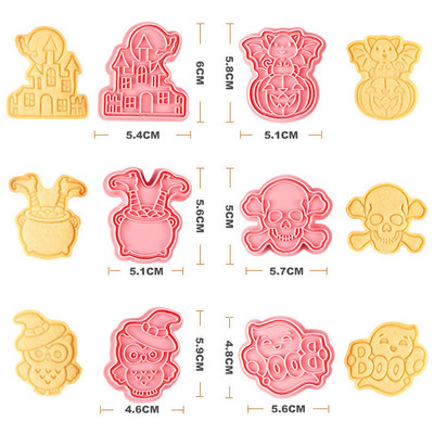 6 τεμ./σετ Cartoon Monster Cookie Cutter Plunger Biscuit Stamp DIY Cake Decorating Tool Christmas Fondant Προμήθειες ψησίματος