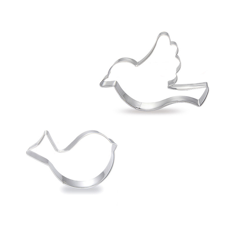 2tk/komplekti lendava kujuga küpsiselõikur roostevabast terasest lindude küpsisevorm küpsiste Sugarcrafti kaunistusvorm