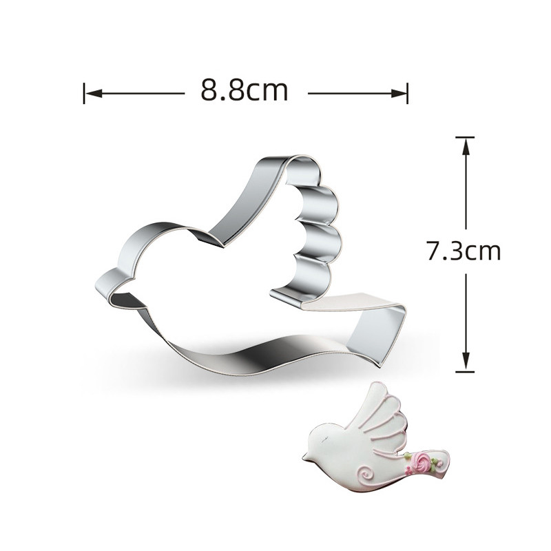 2tk/komplekti lendava kujuga küpsiselõikur roostevabast terasest lindude küpsisevorm küpsiste Sugarcrafti kaunistusvorm