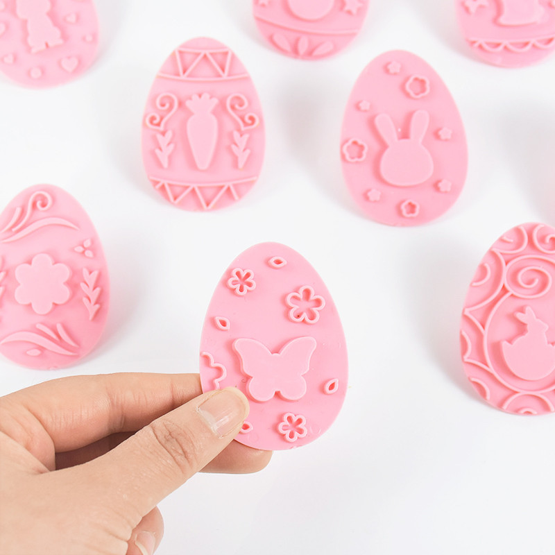 9 τμχ Πασχαλινό πλαστικό κόφτη μπισκότων Φόρμα για μπισκότο αυγού κουνελιού 3D φόρμα για λαγουδάκι Εργαλεία ψησίματος για κέικ 2023
