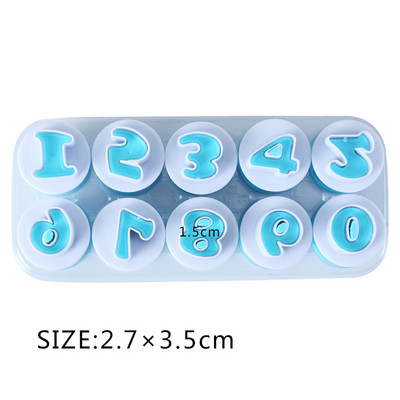 Ζαχαροπλαστική Φοντάν φόρμας για μπισκότα 26 τμχ Άνω πεζό αλφάβητο και 10 τμχ Εργαλεία διακόσμησης τούρτας με αριθμούς GYH