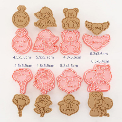 Καλά Χριστούγεννα Σετ κόφτες μπισκότων Embosser Stamp Plunger Mini 3D Shapes Φόρμα μπισκότων Ζαχαροπλαστικής Αξεσουάρ ψησίματος