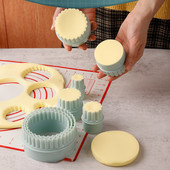 8 tükki/ komplekt DIY küpsiselõikuri komplekt ümmargune pits PP küpsisetööriist kook Fondant lõikur Köök Pelmeenid Küpsetamine Kondiitritooted Tööriistad