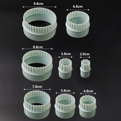 8 tükki/ komplekt DIY küpsiselõikuri komplekt ümmargune pits PP küpsisetööriist kook Fondant lõikur Köök Pelmeenid Küpsetamine Kondiitritooted Tööriistad