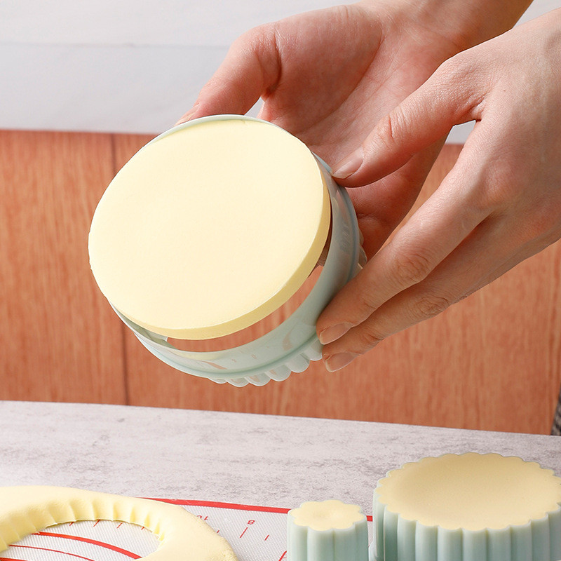 8 tükki/ komplekt DIY küpsiselõikuri komplekt ümmargune pits PP küpsisetööriist kook Fondant lõikur Köök Pelmeenid Küpsetamine Kondiitritooted Tööriistad