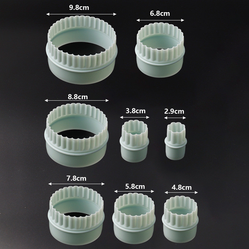 8 tükki/ komplekt DIY küpsiselõikuri komplekt ümmargune pits PP küpsisetööriist kook Fondant lõikur Köök Pelmeenid Küpsetamine Kondiitritooted Tööriistad