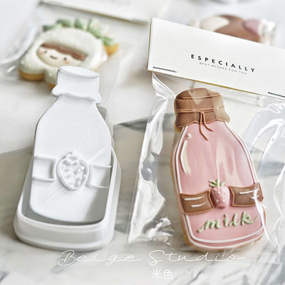 Lastepäeva küpsiselõikur maasikapudel Jäätise kuju Kujutatud küpsisevormid Fondant koogi kaunistamiseks tööriistad Sugarcraft