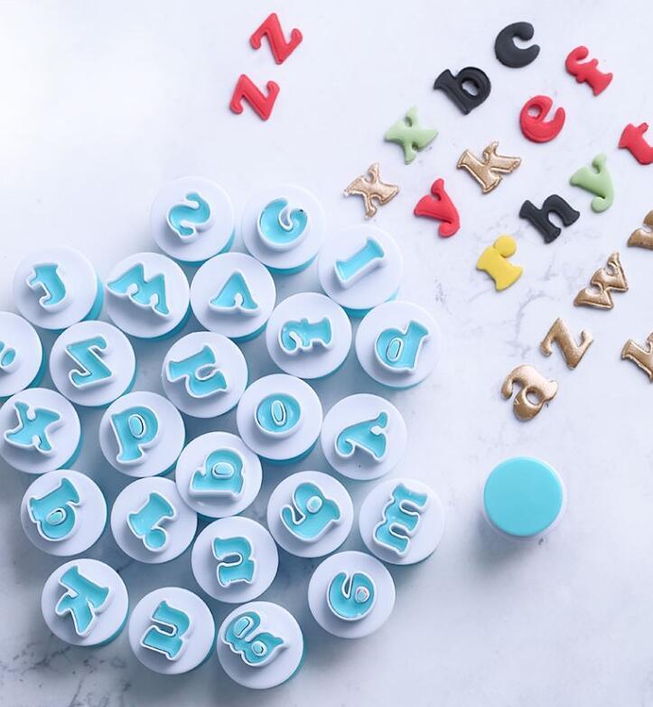 Küpsetustaigna vorm kiri fondant küpsise lõikur 26 tk ülemist väiketähest ja 10 tk numbriga koogi kaunistamise tööriistad GYH