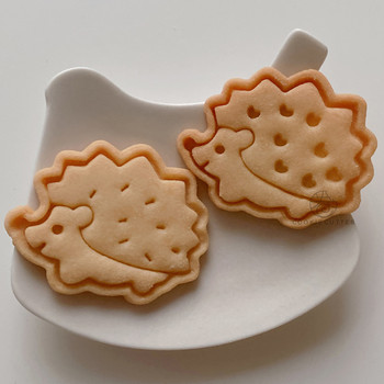 Γελοιογραφία Σκαντζόχοιρος Φόρμα μπισκότων για μπισκότα 3D Ζώο πλαστικό κόφτη μπισκότων Σφραγίδα Αρχική DIY Φόρμα ψησίματος Αξεσουάρ κουζίνας