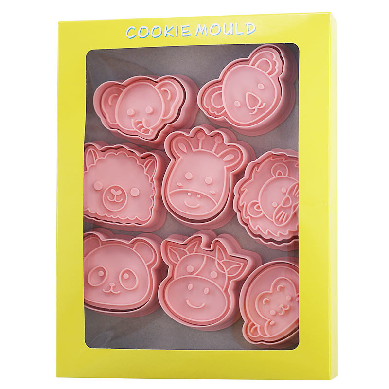 8 kom/set plastični kalup za kolače 3D u obliku crtanih životinja koji se može pritisnuti kalup za keks Panda Pečat za kolače Kuhinjsko pečenje kolača Posuda za pečenje