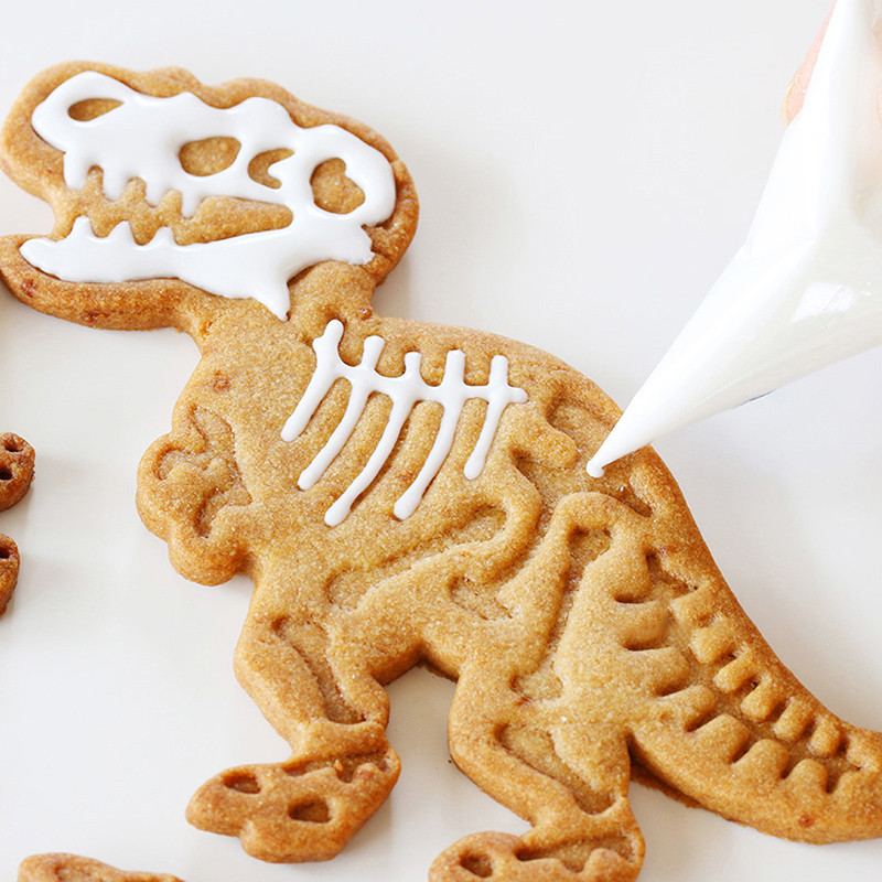 3 τμχ Σετ Κόφτες μπισκότων Dinosaur Mold Fondant DIY Εργαλεία ψησίματος φόρμα για κέικ Χριστουγεννιάτικο 3D Fondant Κόφτης μπισκότων Σφραγίδα για παιδιά